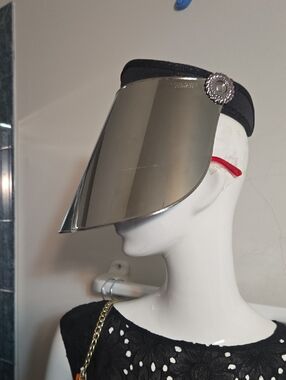 Silver Mirrored Visor with Black Band